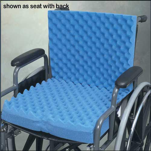 Convoluted Wheelchair Cushion W/back & Blue Polycotton Cover - All Care Store