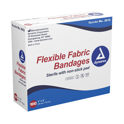 Flexible Fabric Adh Bandages Wing 3  X 3   Bx/50   All Care Store
