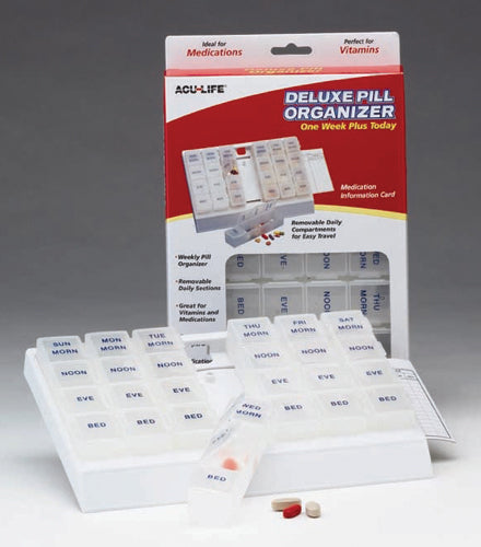 Deluxe Pill Organizer W/28 Com One Week Plus Today All Care Store