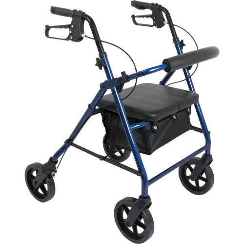 Deluxe Aluminum Rollator Blue 8 Wheels - All Care Store