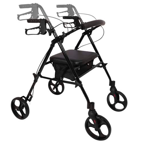 Rollator Aluminum Height Adjustable Black - All Care Store