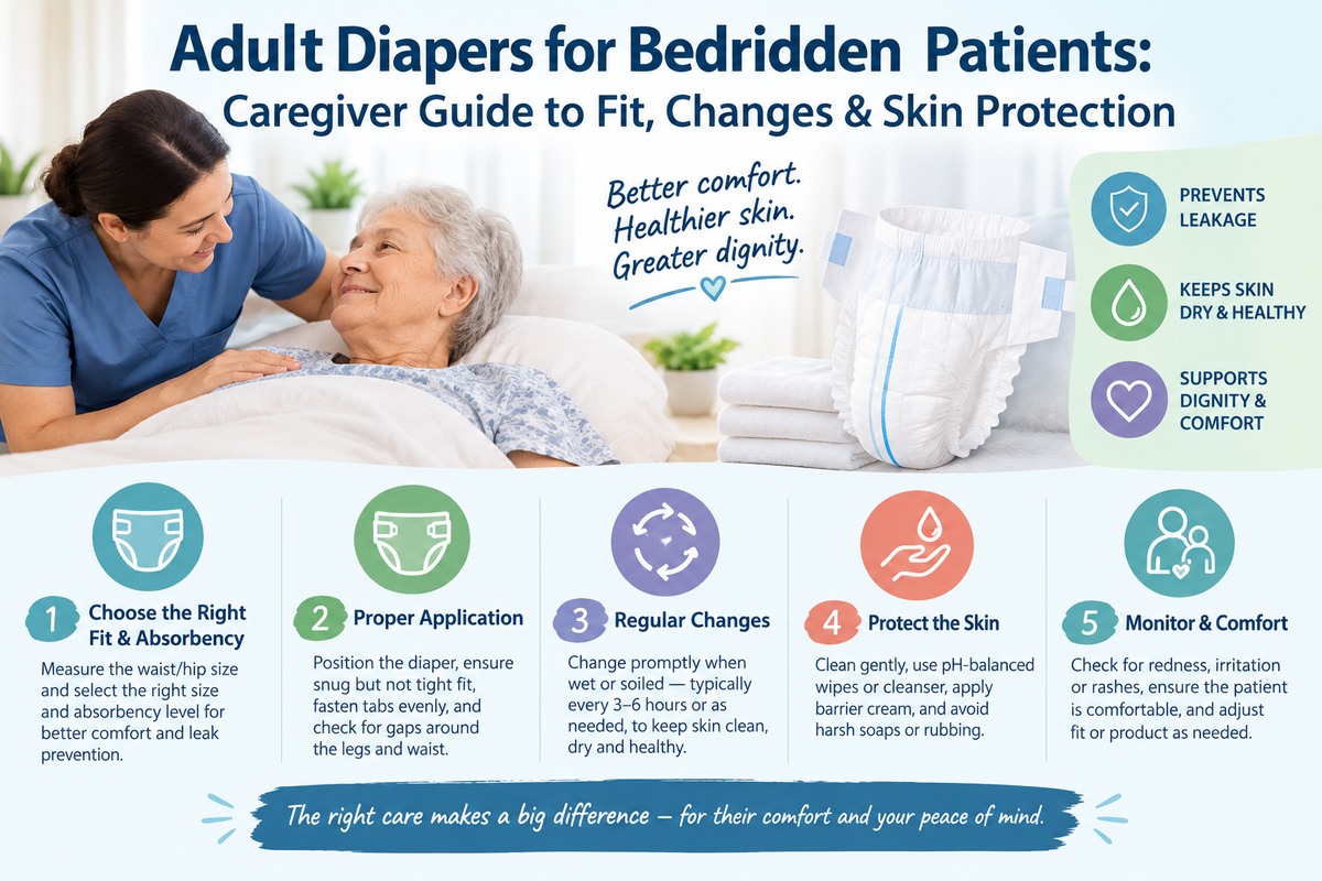 Adult Diapers for Bedridden Patients: Caregiver Guide to Fit, Changes & Skin Protection