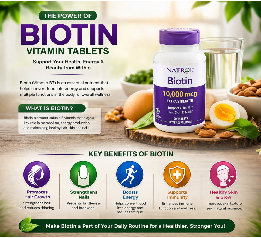 Biotin Vitamin Tablets: Benefits for Energy, Immunity & Overall Health