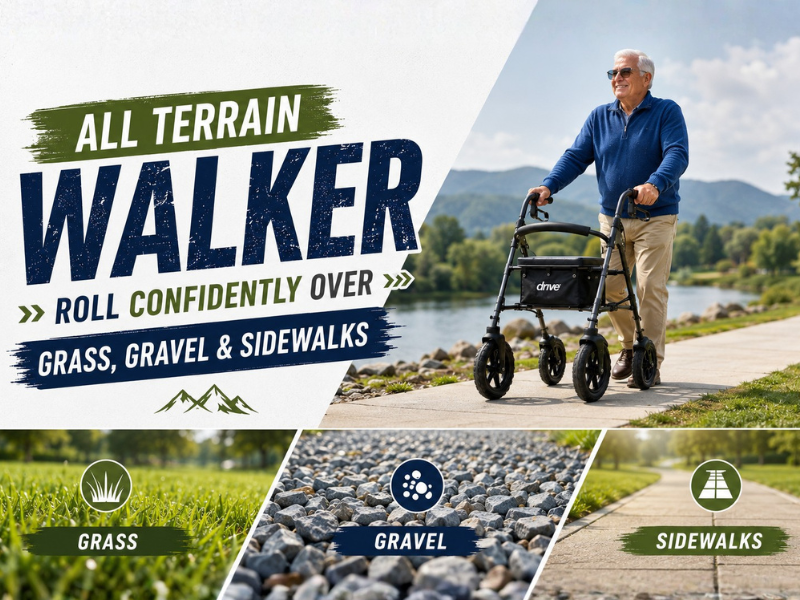 All Terrain Walker: Roll Confidently Over Grass, Gravel & Sidewalks