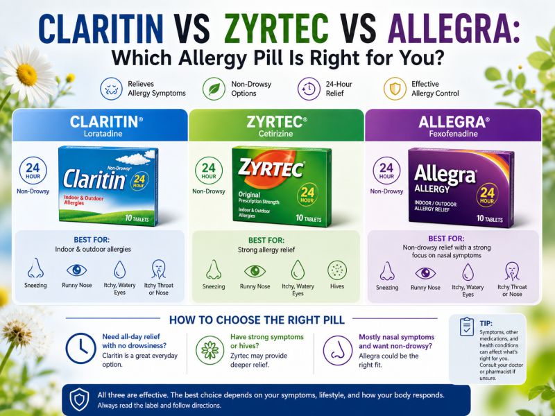 Claritin vs Zyrtec vs Allegra: Which Allergy Pill Is Right for You?