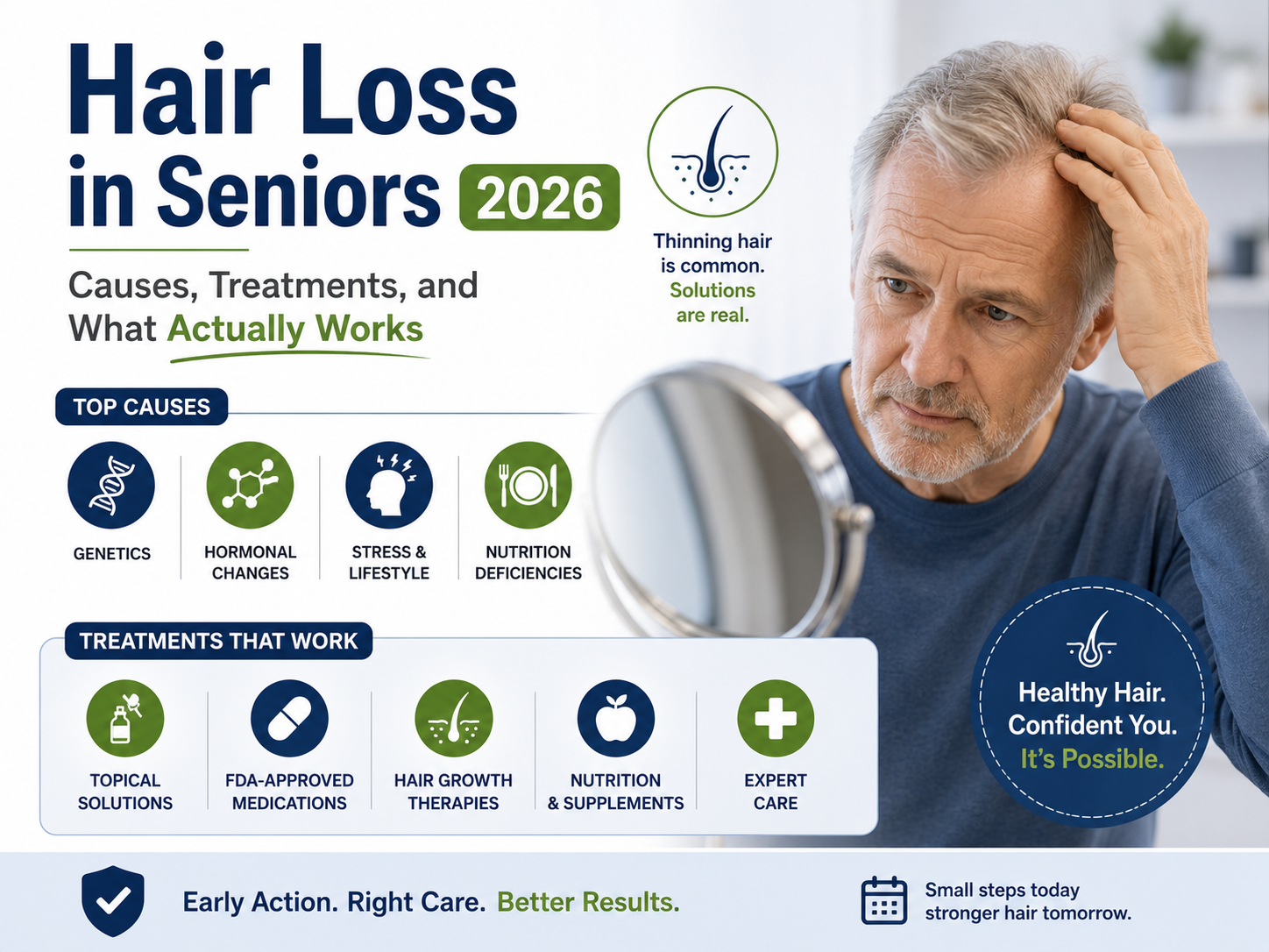 Hair Loss in Seniors 2026: Causes, Treatments, and What Actually Works