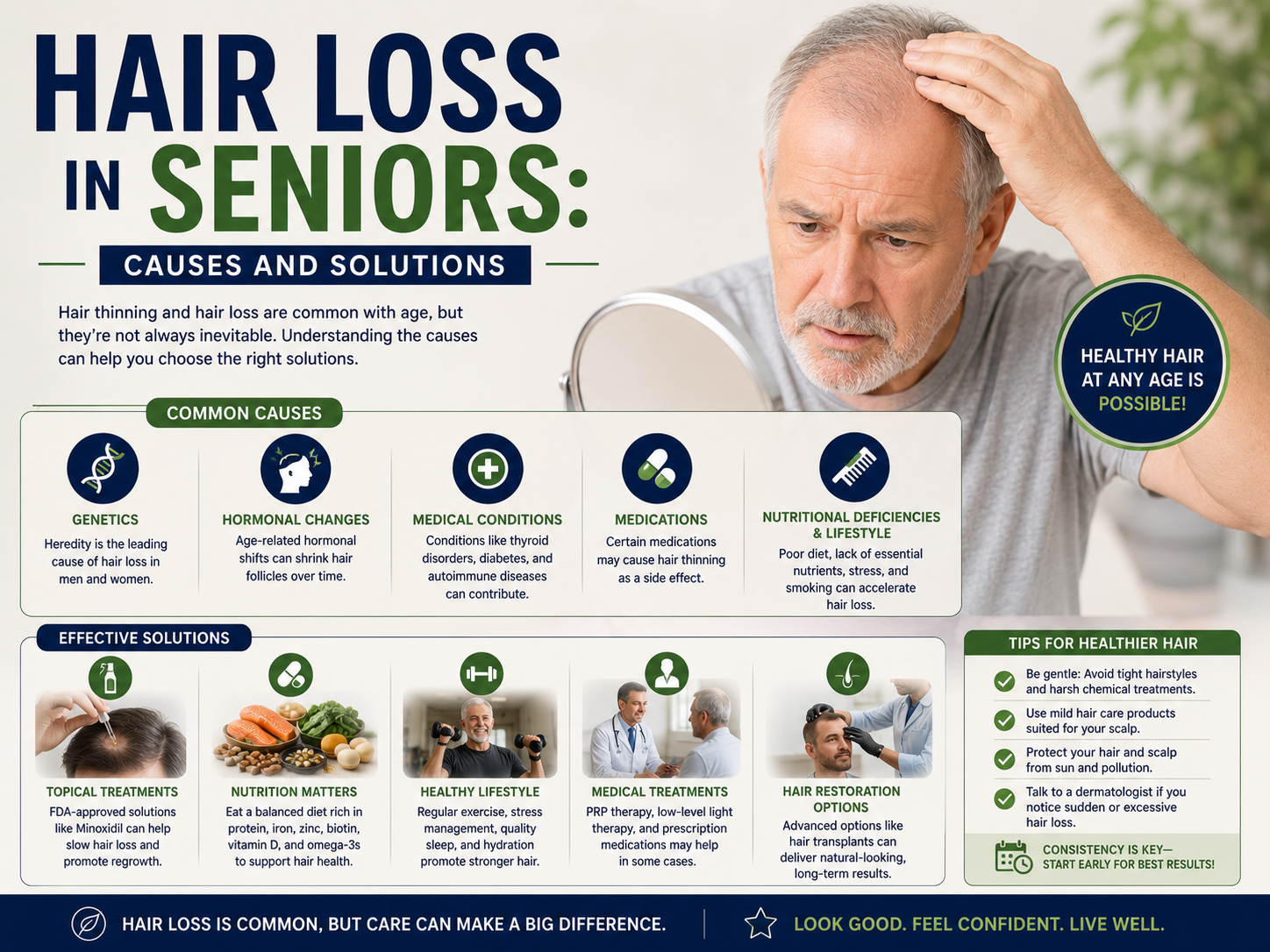 Hair Loss in Seniors: Causes and Solutions