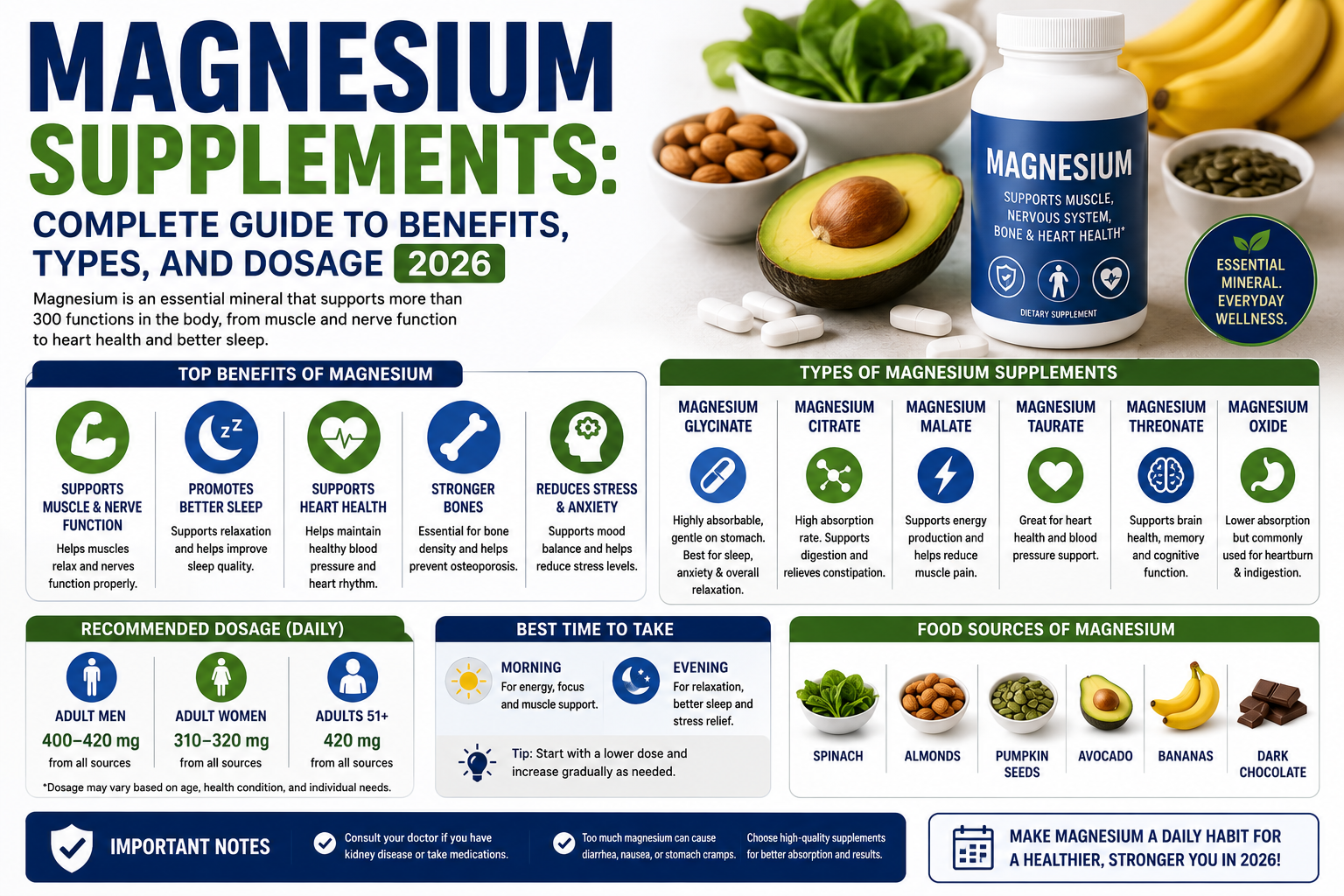 Magnesium Supplements: Complete Guide to Benefits, Types, and Dosage 2026