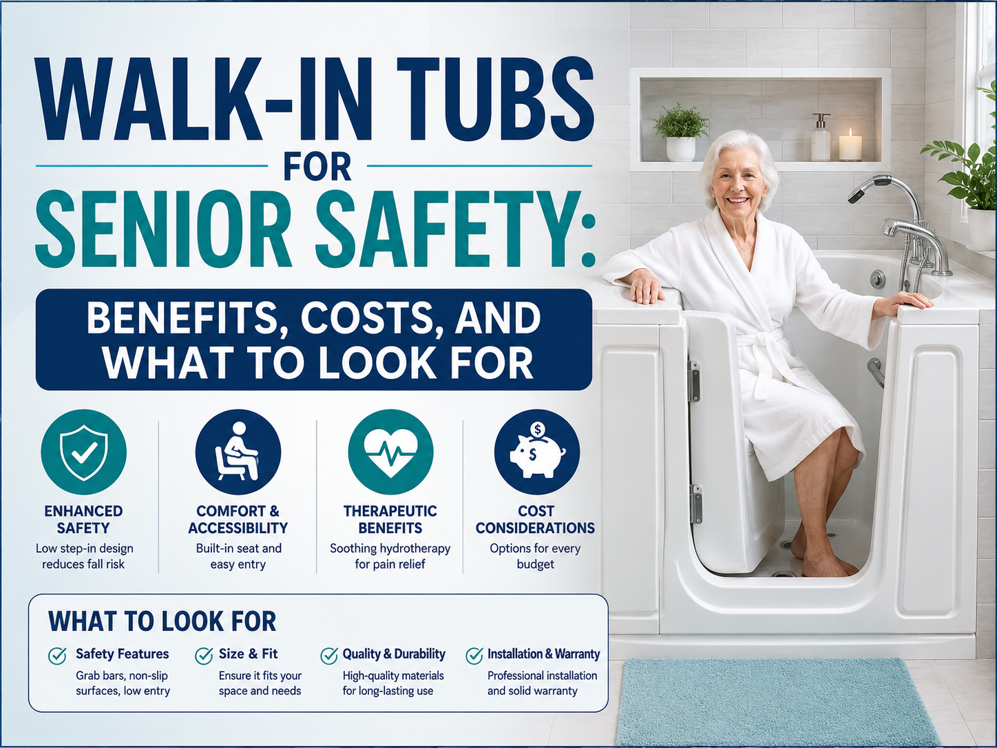 Walk-In Tubs for Senior Safety: Benefits, Costs, and What to Look For