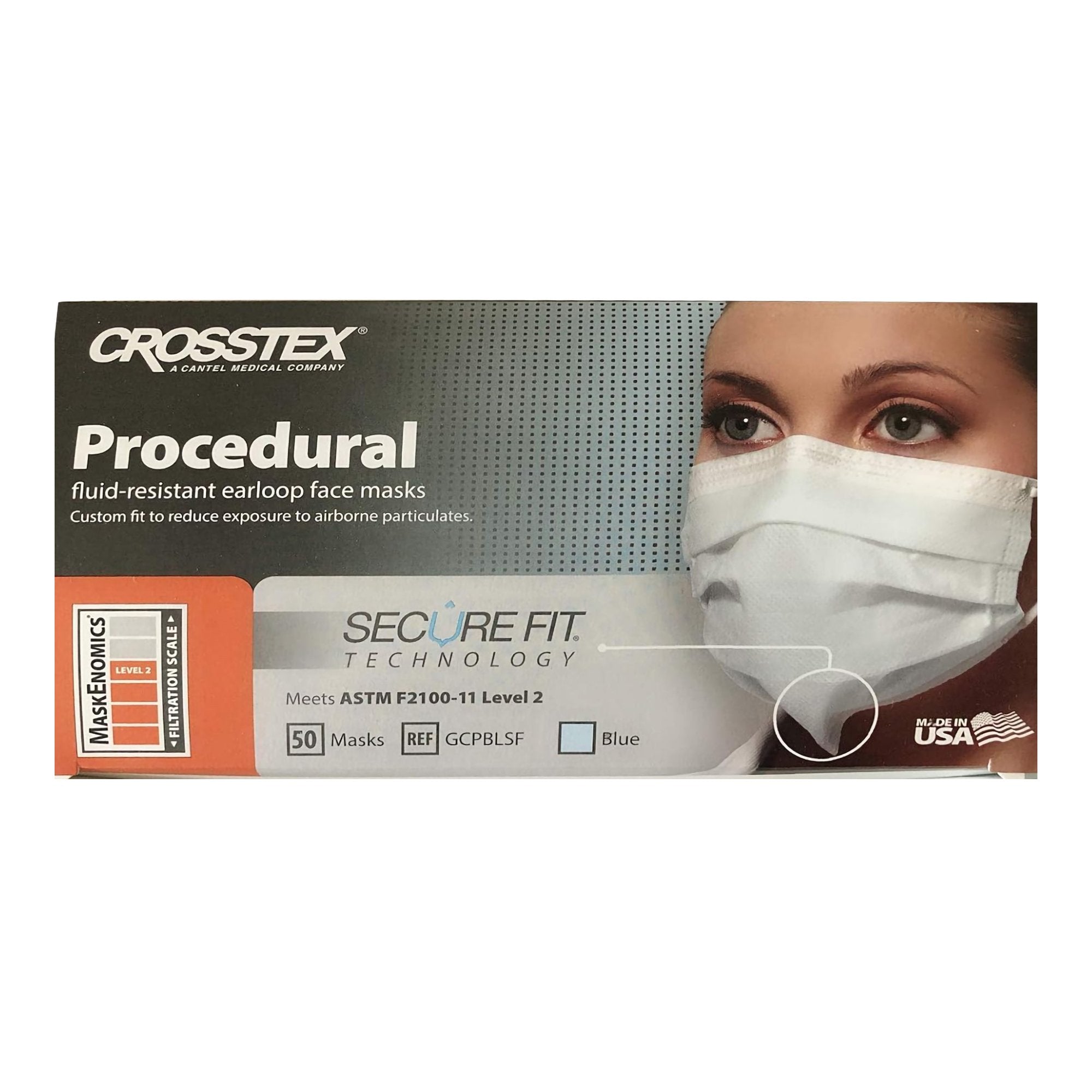 Procedure Mask Crosstex ASTM Level 2 Earloops One Size Fits Most