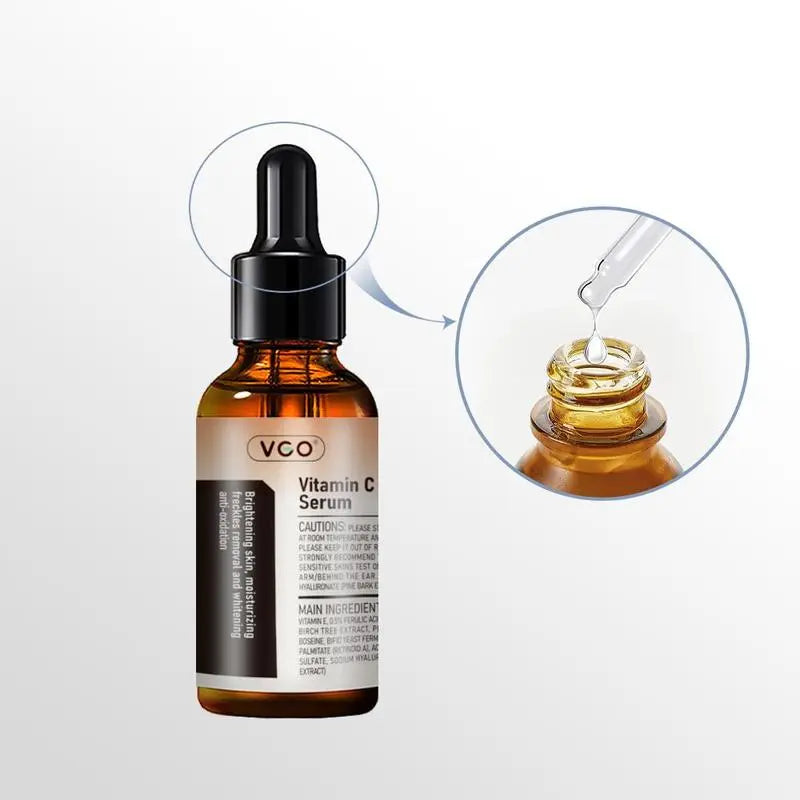 VGO Vitamin C Serum Essence,30Ml/60Ml Comfort Skincare Face Serum,Gentle Organic Facial Serum Vitamin E Cream-A Daily Cleanser-B3 Cleanser Daily Facial Serum Pack Skin Repair Cleansing