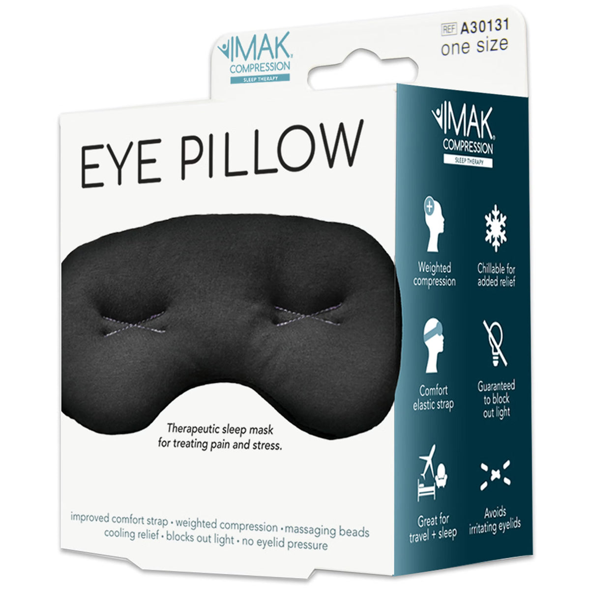 Cold Therapy Mask IMAK Eye Pillow Eye One Size Fits Most Cotton / Elastic / ergoBeads Reusable,Packaging Type- Each Default Title