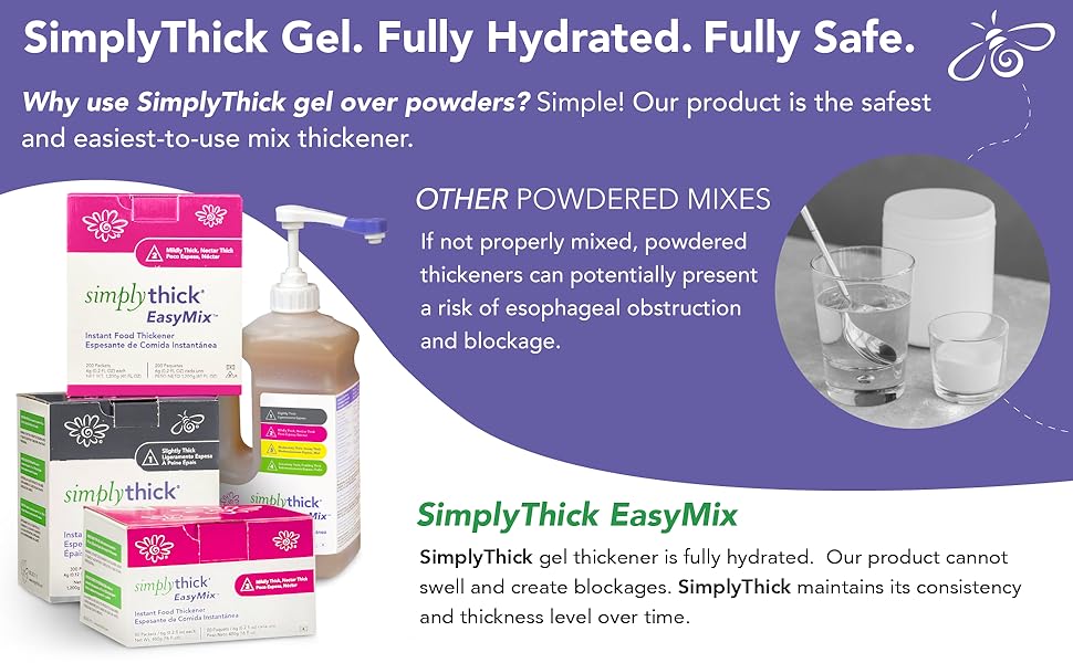 Food and Beverage Thickener SimplyThick Easy Mix 4 oz. Individual Packet Unflavored Gel IDDSI Level 1 Slightly Thick, Packaging Type- Box