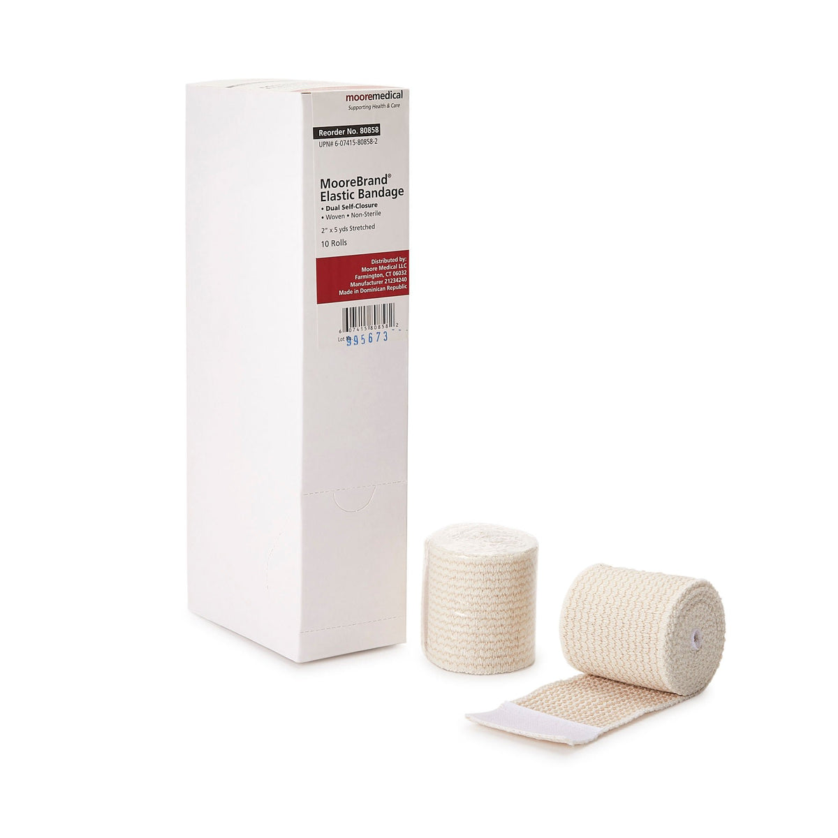 Elastic Bandage McKesson 2 Inch X 4-1/2 Yard Double Hook and Loop Closure Tan NonSterile Standard Compression 2 Inch X 4-1/2 Yard · Pack: BX