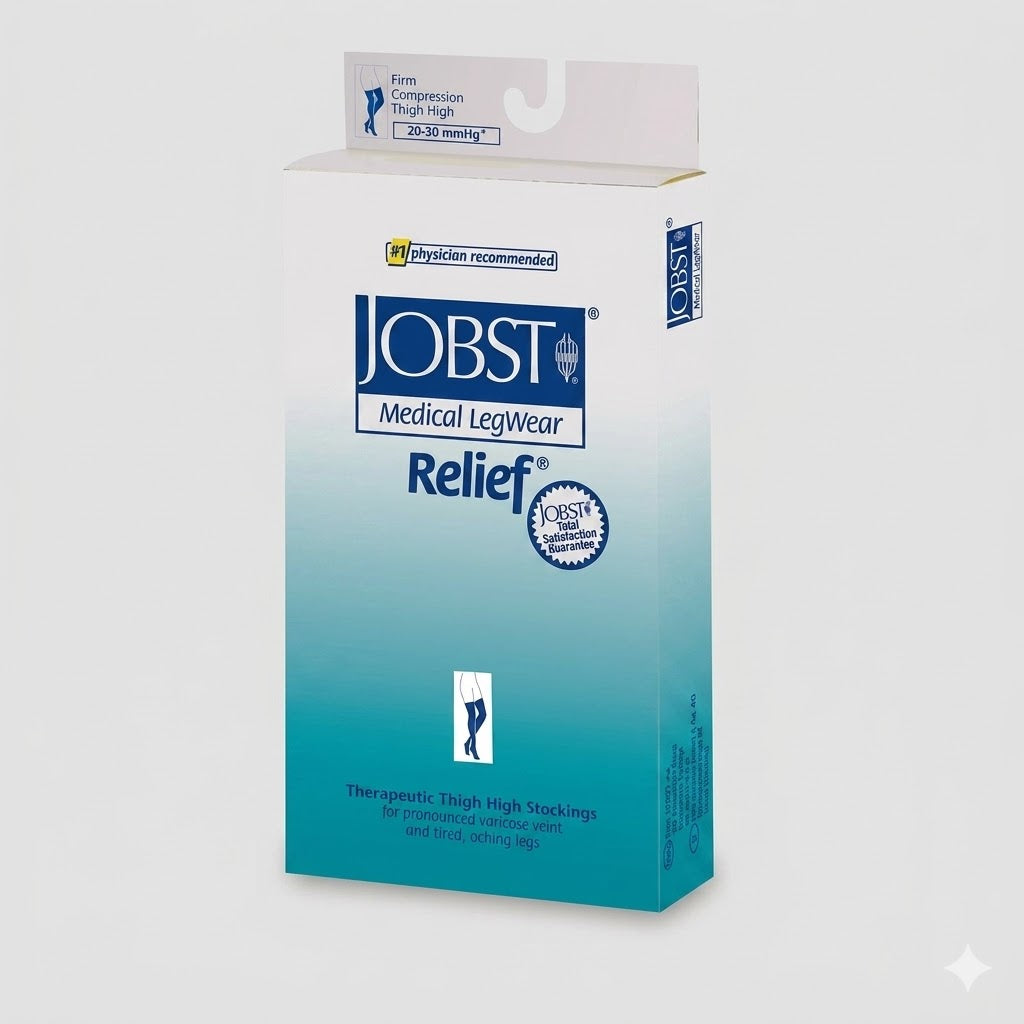 Jobst Relief 20-30 Thigh-hi Beige Small  Silicone Band