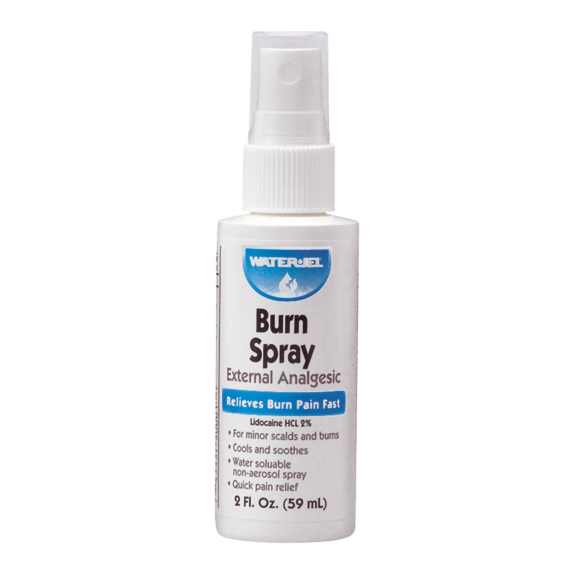 Burn Relief Lidocaine HCl Water Jel Burn Spray Topical Liquid 2 oz. Spray Bottle