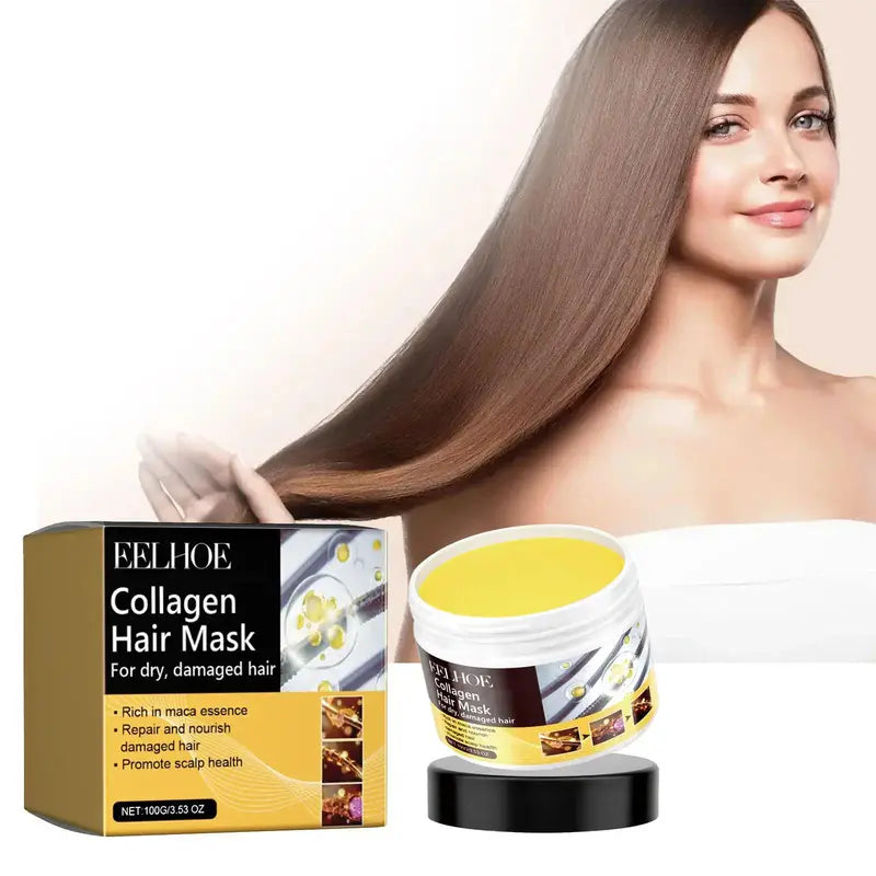 Collagen Moisturizing Hair Mask for Revitalizing Hair, Hydrating Nourishing Hair Care Mask for Dry & Damaged Hair, Hair Care Product Forwomen & Men