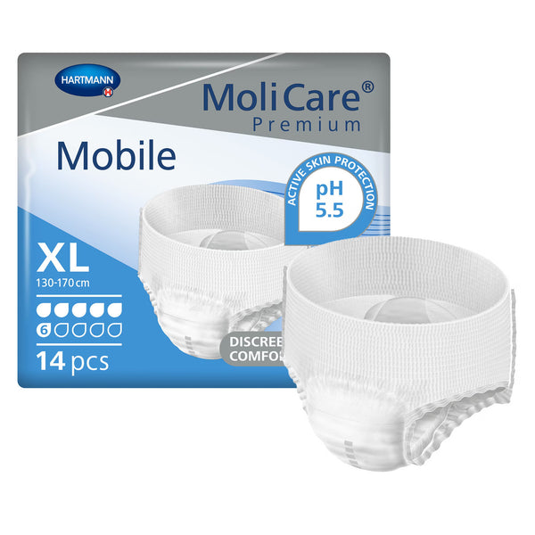 MoliCare Premium Mobile 6D Absorbent Underwear – X-Large, Moderate Absorbency (14/Bag, 4 Bags/Case) Default Title