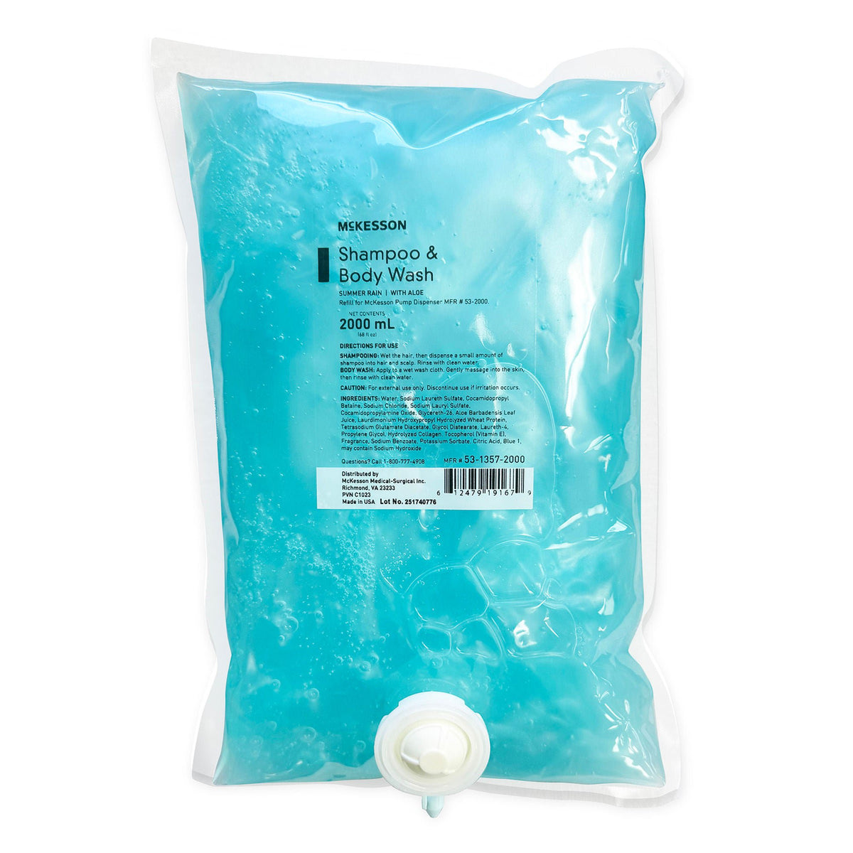 Shampoo and Body Wash McKesson 2,000 mL Dispenser Refill Bag Summer Rain Scent Pack: EA