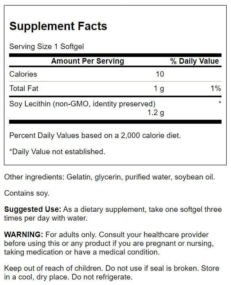 Soy Lecithin Non-Gmo 1.2 G 180 Sgels 4 Pack