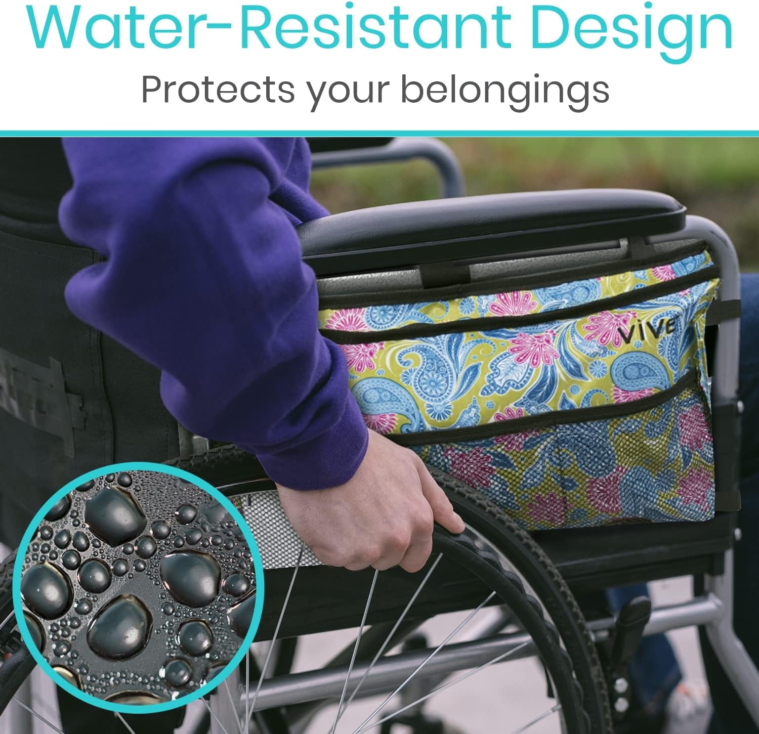 Walker Bag - Accessories Wheelchair Basket Pouch (Water Resistant) - Seniors Caddy Accessory Attachment for Folding, Rolling Walkers - Carry Storage Carrier Tote - Lightweight, Universal Size