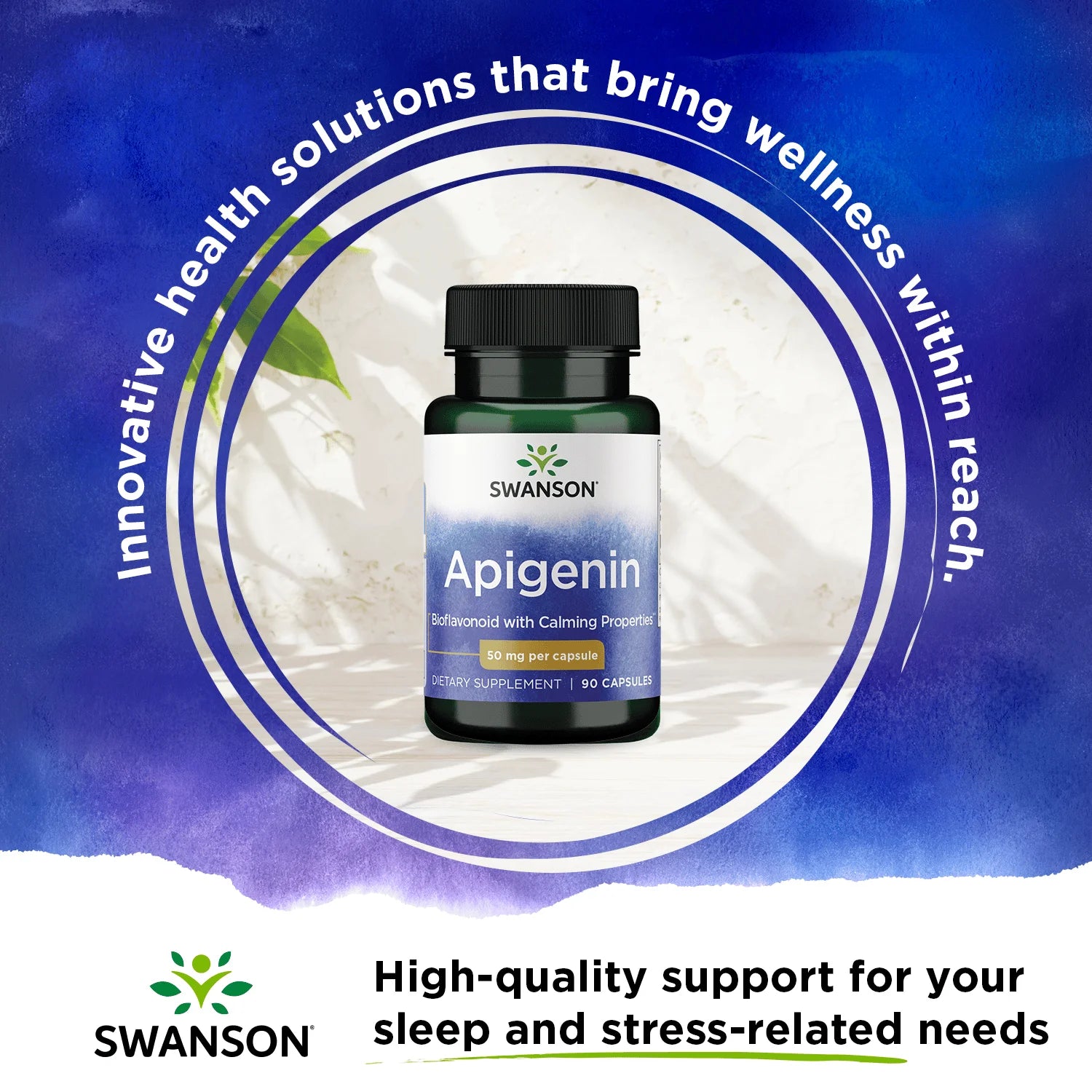 Swanson Apigenin - Natural Supplement Promoting Prostate Health - Bioflavonoid Supplement Supporting Glucose Metabolism & Nervous System Health - (90 Capsules, 50Mg Each)