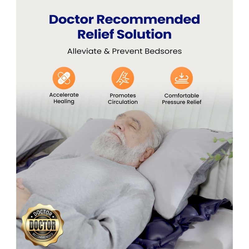 VOCIC S34 Vents Alternating Air Pressure Mattress Pad– Anti Bed Sore Medical Air Bed for Hospital & Home Care, 38.2"×89" Size, Weight Capacity 297 lbs, PVC material