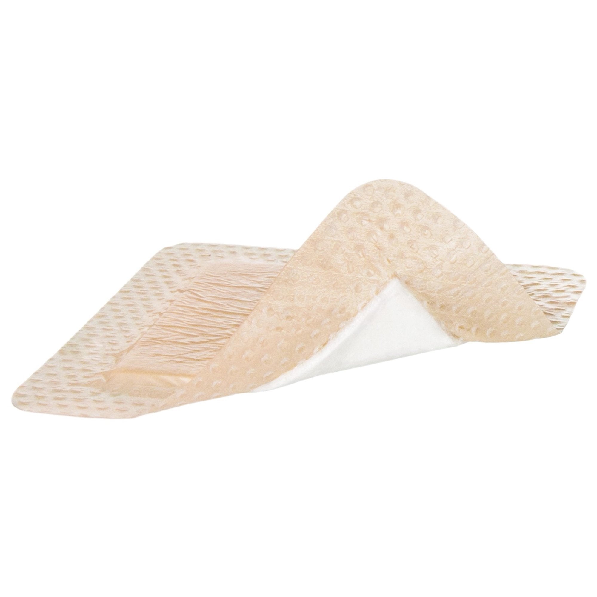Apósito de espuma fina ComfortFoam Border Lite de 5 x 5 cm con borde, reverso impermeable, adhesivo de silicona, cuadrado, estéril. Tipo de embalaje: caja.
