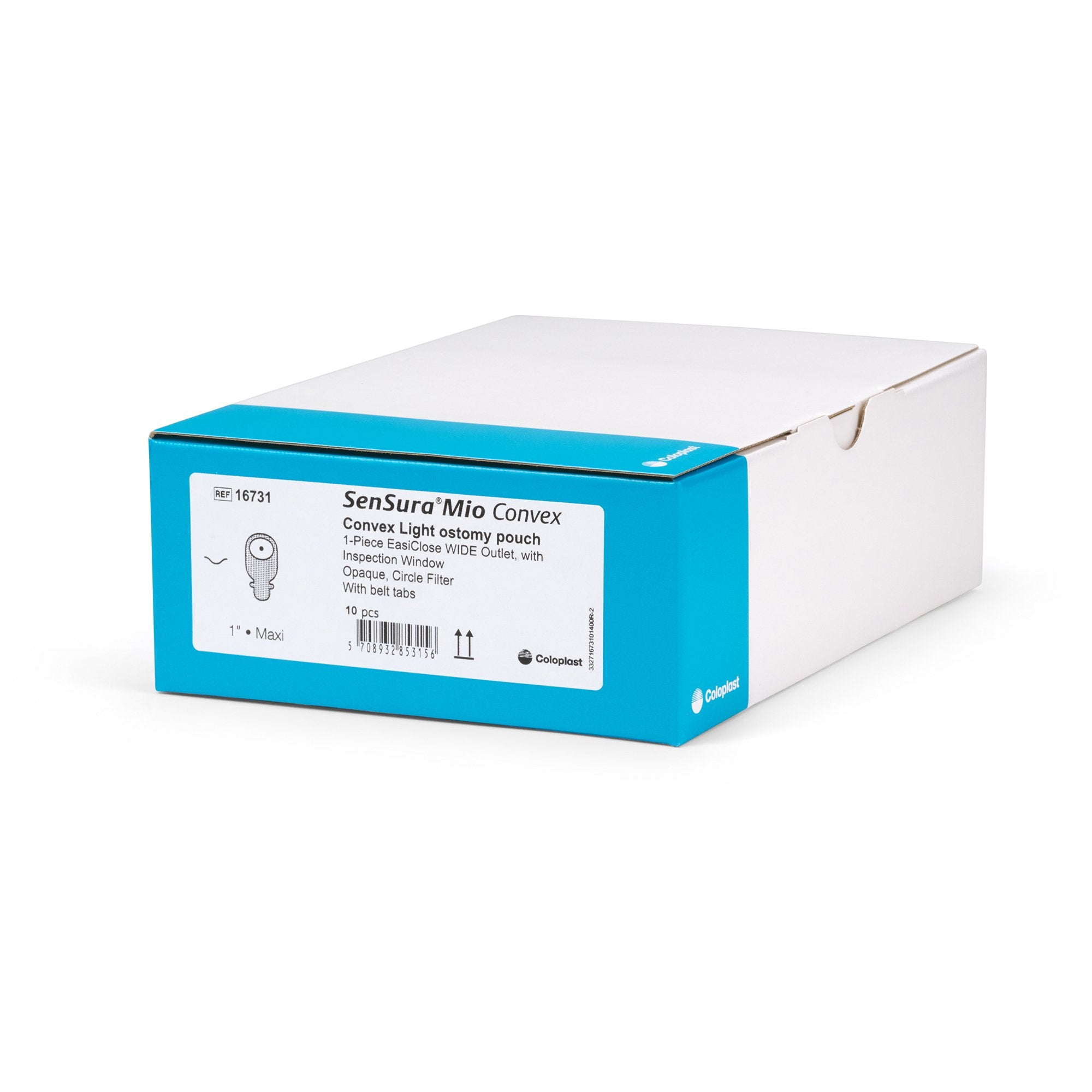 Ostomy Pouch SenSura Mio Convex One-Piece System 11 Inch Length, Maxi Convex Light, Pre-Cut 1 Inch Stoma Drainable, Packaging Type- Box