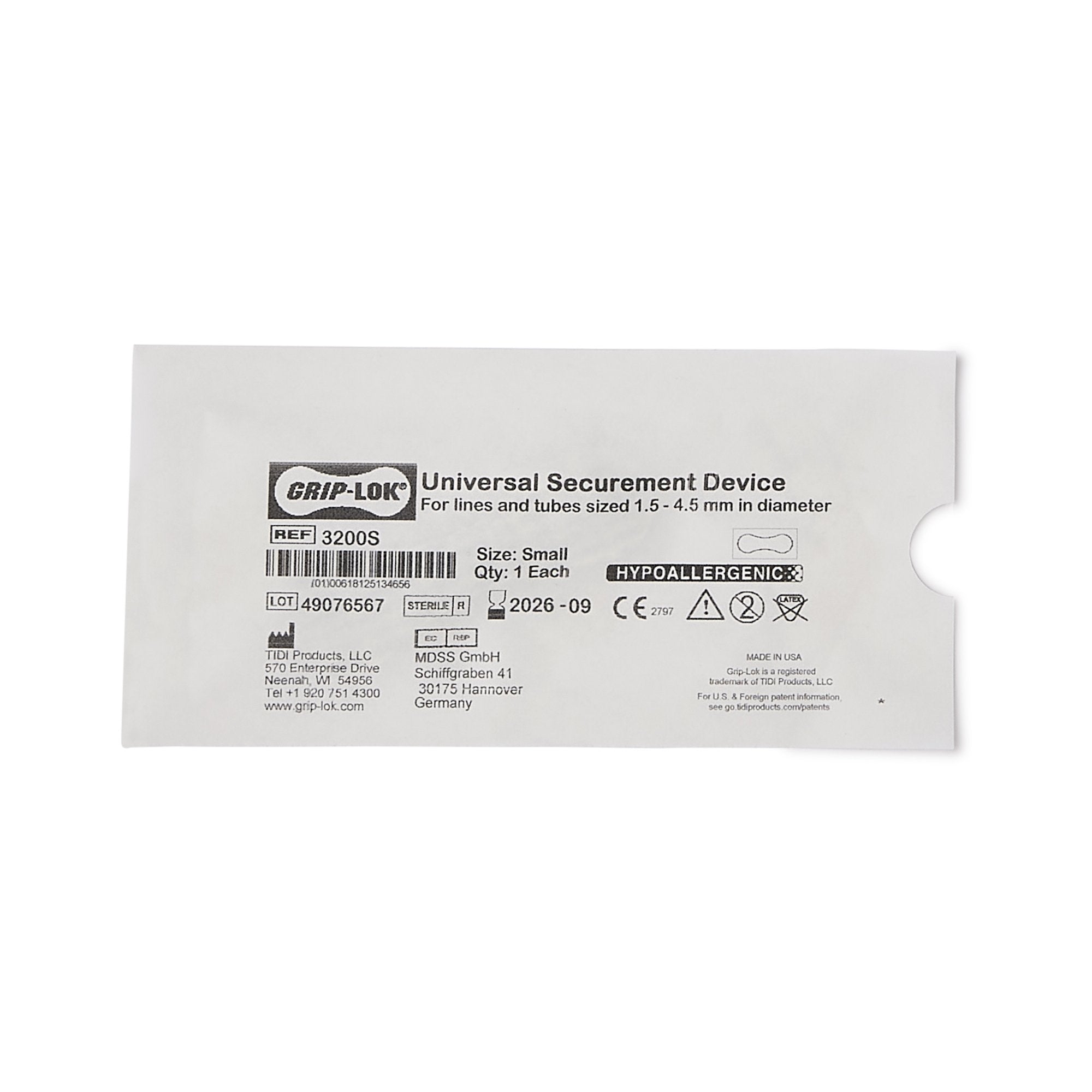 Foley Catheter / Line Securement Device Grip-Lok Small, 3 Inch Length, Sterile, Packaging Type- Box