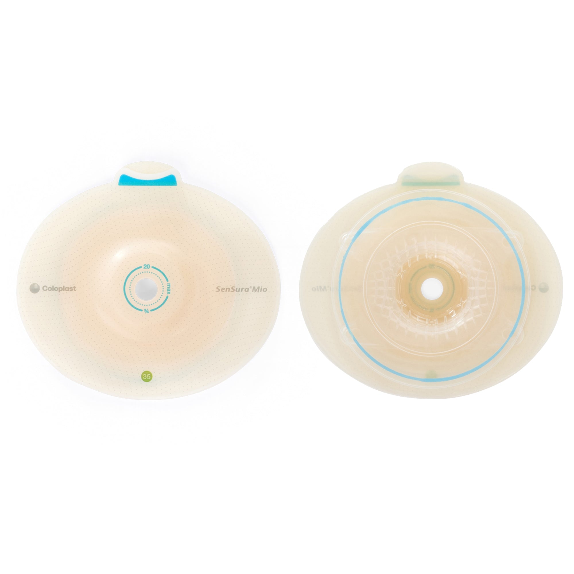 Ostomy Barrier SenSura Mio Click Precut, Extended Wear Elastic Adhesive 60 mm Flange Blue Code System 1-3/4 Inch Opening | BOX