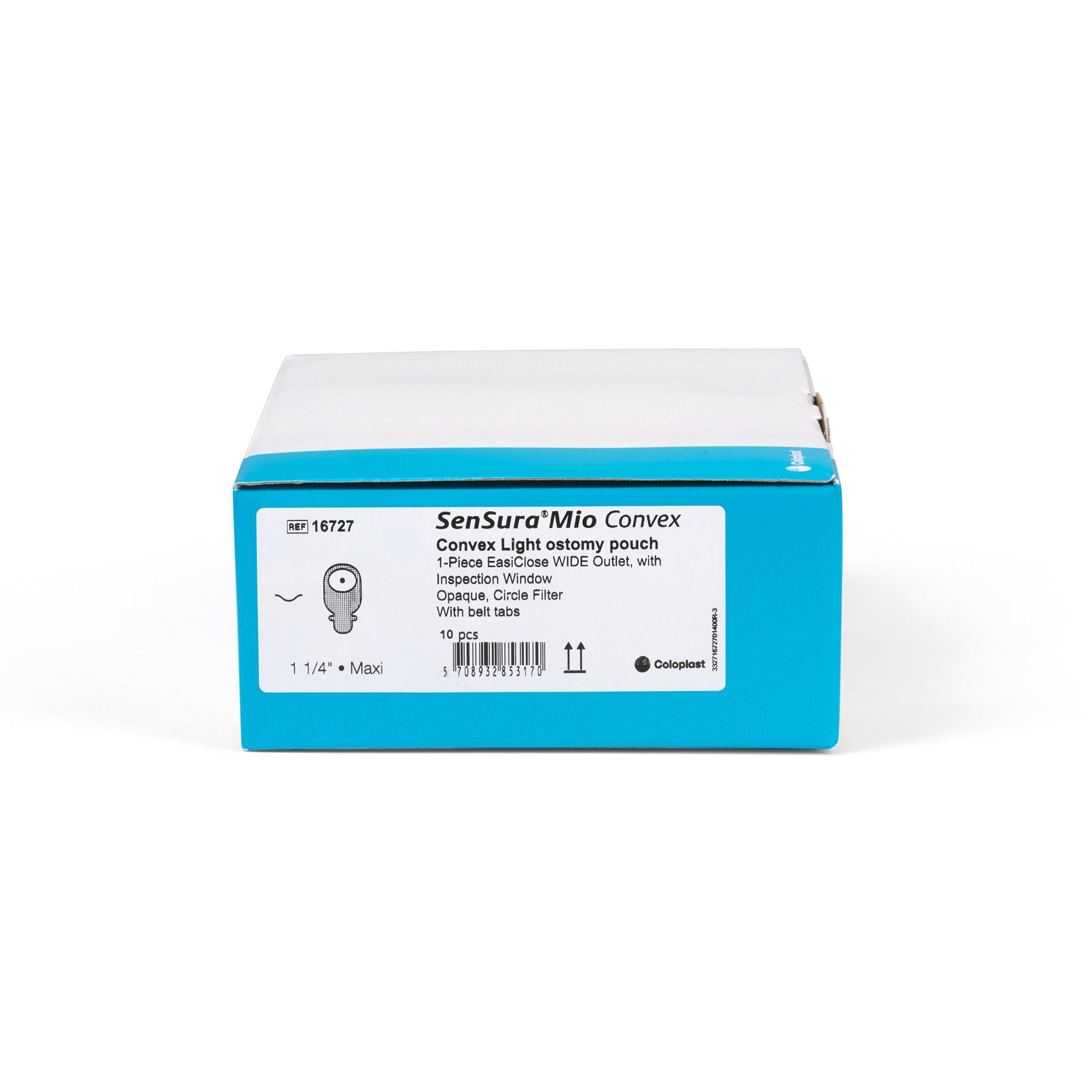Ostomy Pouch SenSura Mio Convex One-Piece System 11 Inch Length, Maxi Convex Light, Pre-Cut 1-1/4 Inch Stoma Drainable, Packaging Type- Box