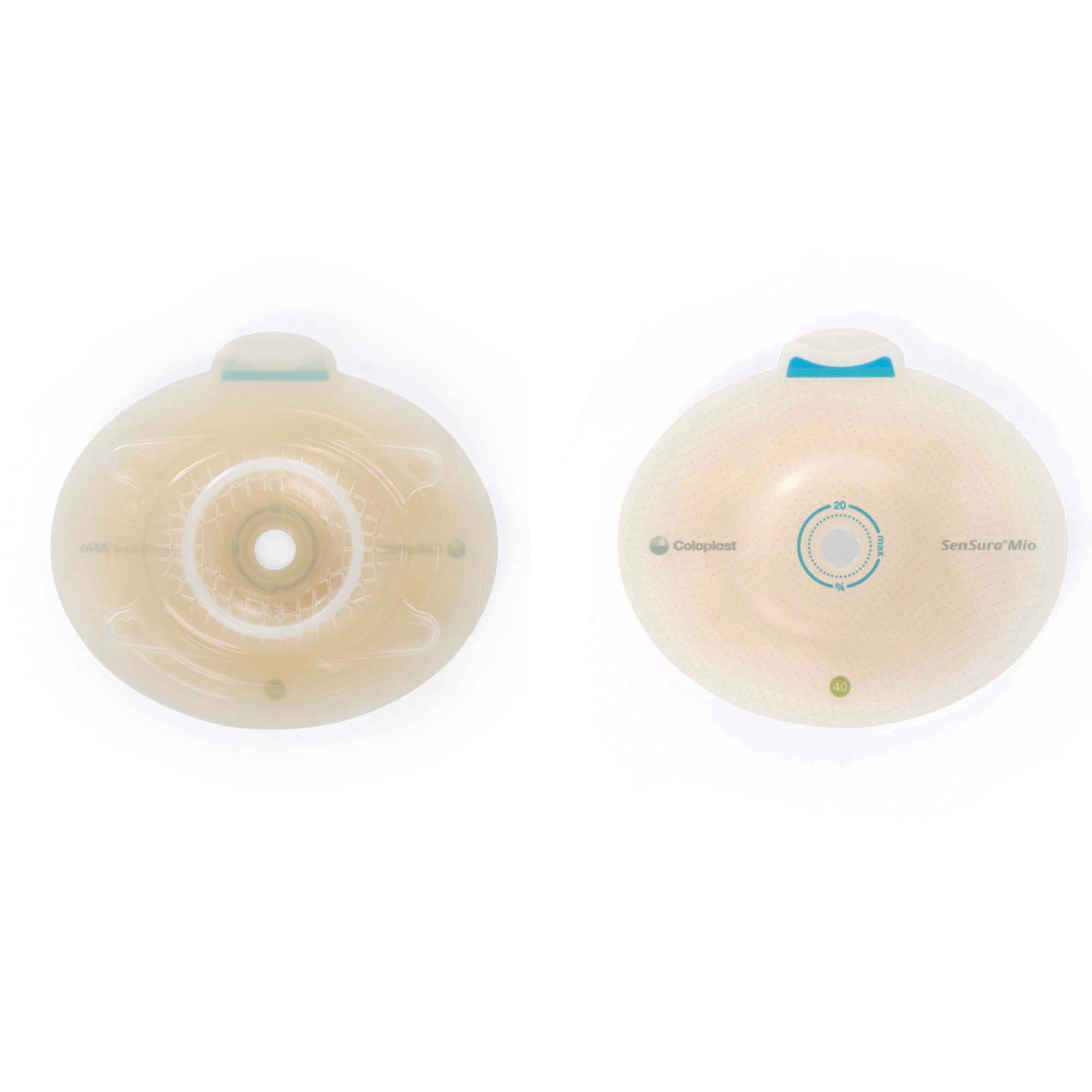 Ostomy Barrier SenSura Mio Click Trim to Fit, Standard Wear Elastic Adhesive 40 mm Flange Green Code System 3/8 to 3/4 Inch Opening,Packaging Type- Box