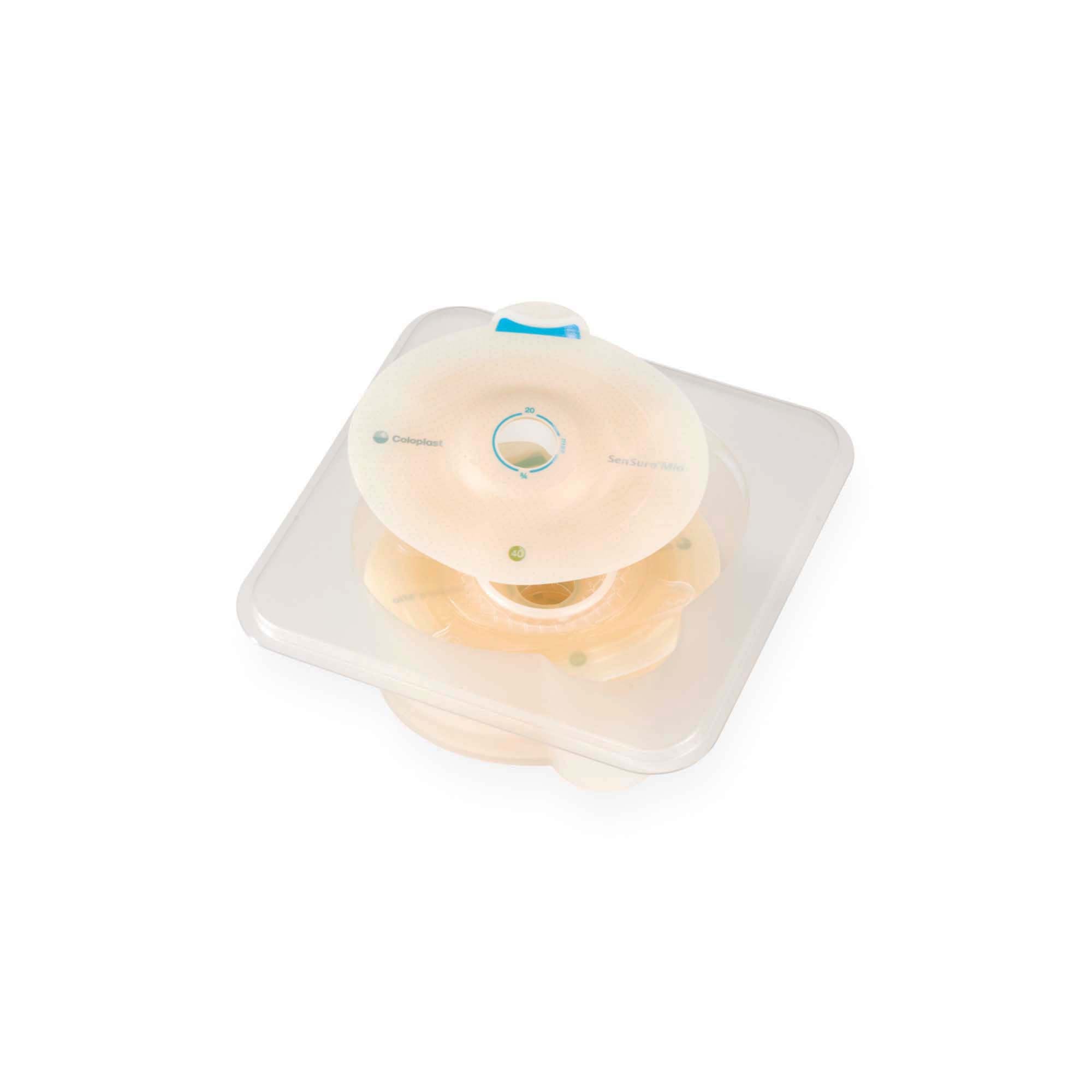 Ostomy Barrier SenSura Mio Click Trim to Fit, Standard Wear Elastic Adhesive 40 mm Flange Green Code System 3/8 to 3/4 Inch Opening,Packaging Type- Box