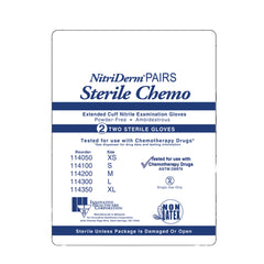 Exam Glove NitriDerm EC Medium Sterile Pair Nitrile Extended Cuff Length Smooth Blue Chemo Tested | 4Box/Case