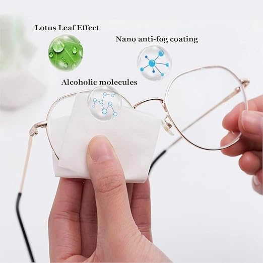 100pcs box glasses cleaner wet wipe disposable anti fog misting dust remover cleaning lens wipes sunglasses phone screen