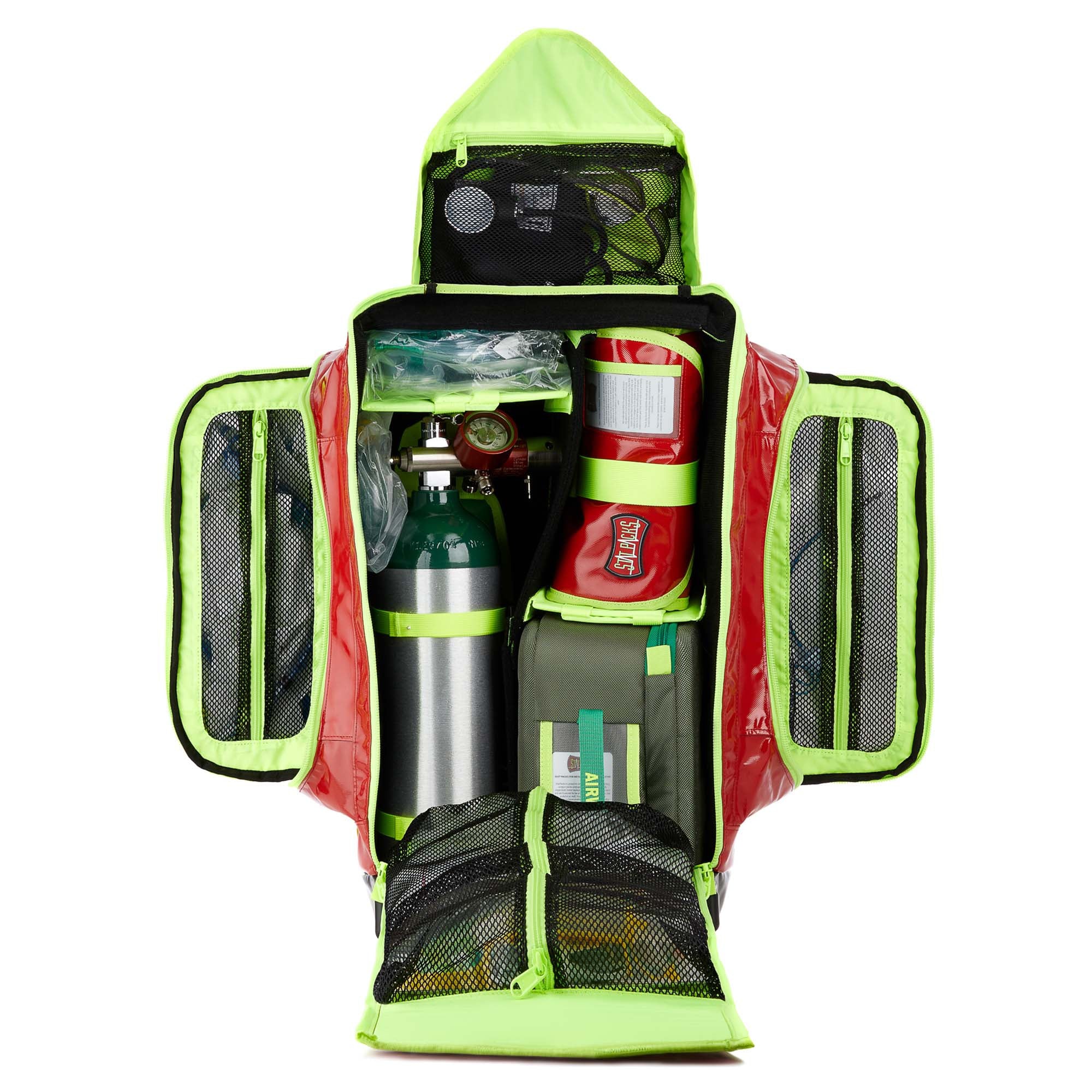 StatPacks G3 Backup Medical Backpack - Red, Urethane-Coated Tarpaulin