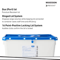 Pharmaceutical Waste Container McKesson Prevent White Base 13-1/2 H X 17-3/10 W X 13 L Inch Vertical Entry 8 Gallon,  Packaging Type- Case