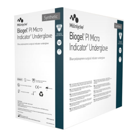 Surgical Underglove Biogel PI Micro Indicator Underglove Size 8 Sterile Polyisoprene Standard Cuff Length Smooth Blue Chemo Tested,Packaging Type- Box
