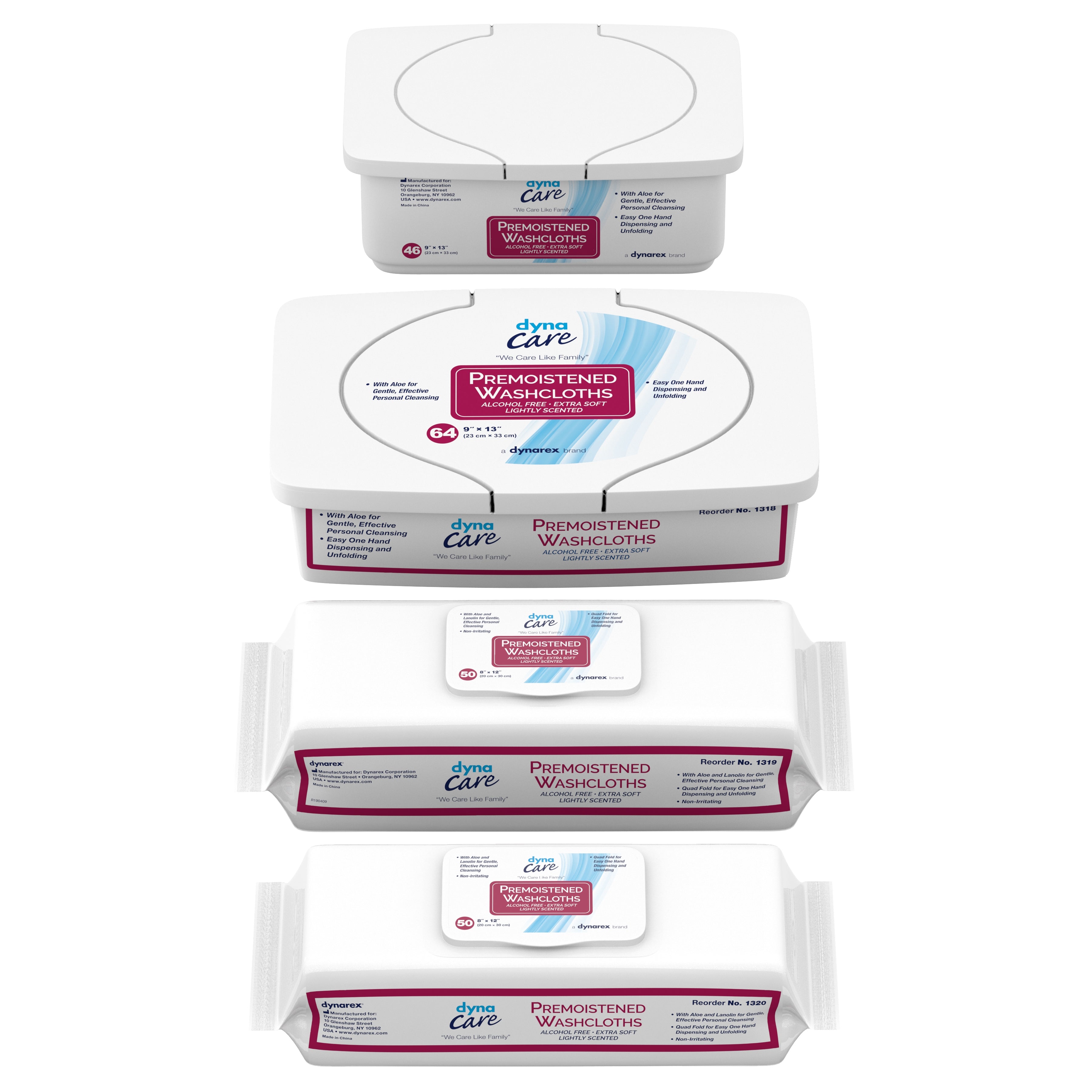 Personal Cleansing Wipe Dynarex Soft Pack Unscented 64 Count, Packaging Type- Case