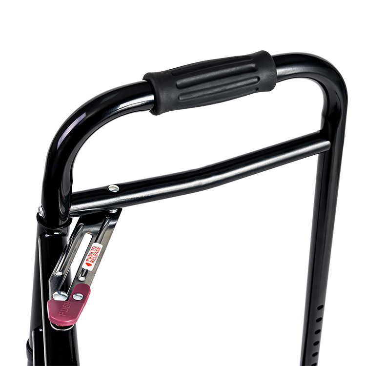 Dynarex Steel Button Folding Walker with Wheels, Adult