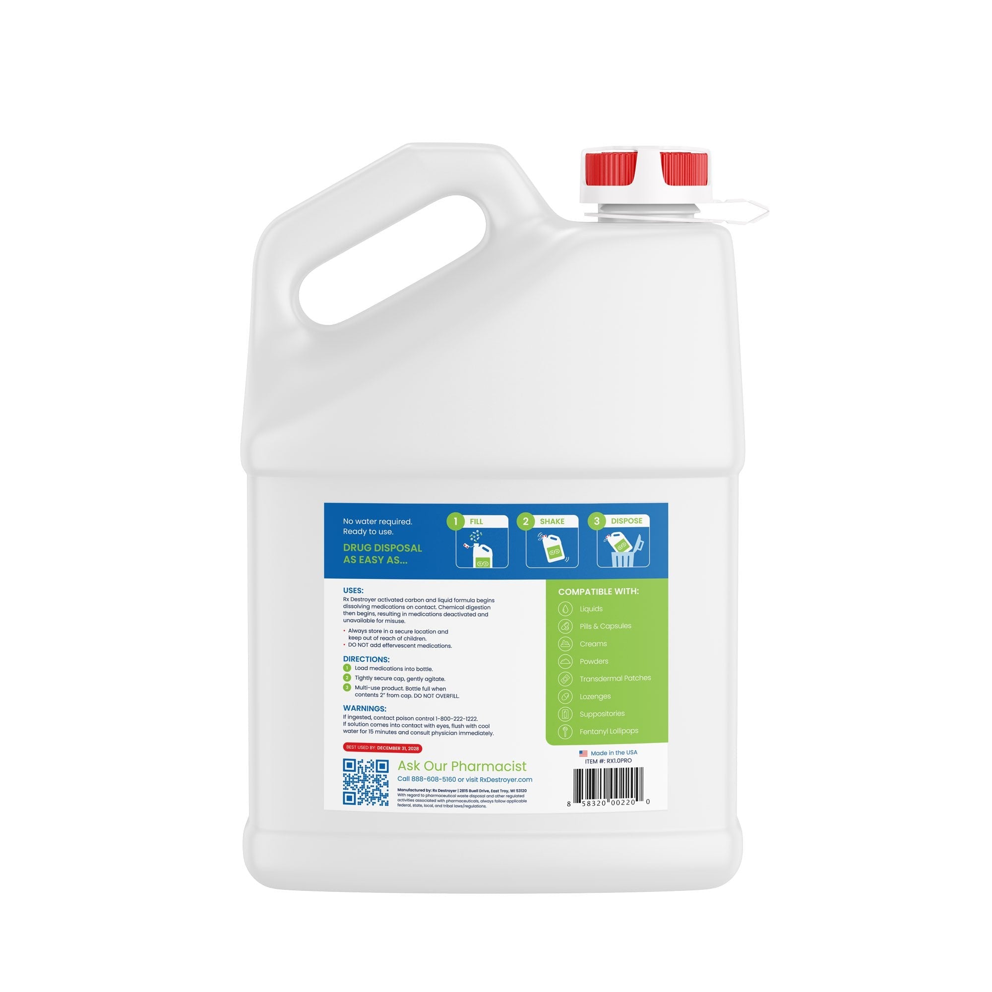Drug Disposal System Rx Destroyer All-Purpose PRO Series 23 lbs. Carton Weight, Packaging Type- Case