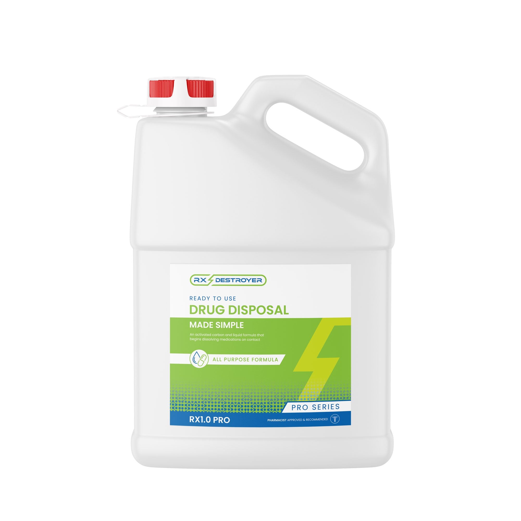 Rx Destroyer All-Purpose PRO Drug Disposal System – Ready-to-Use 1 Gallon, DEA-Compliant Digestion (Case of 4)