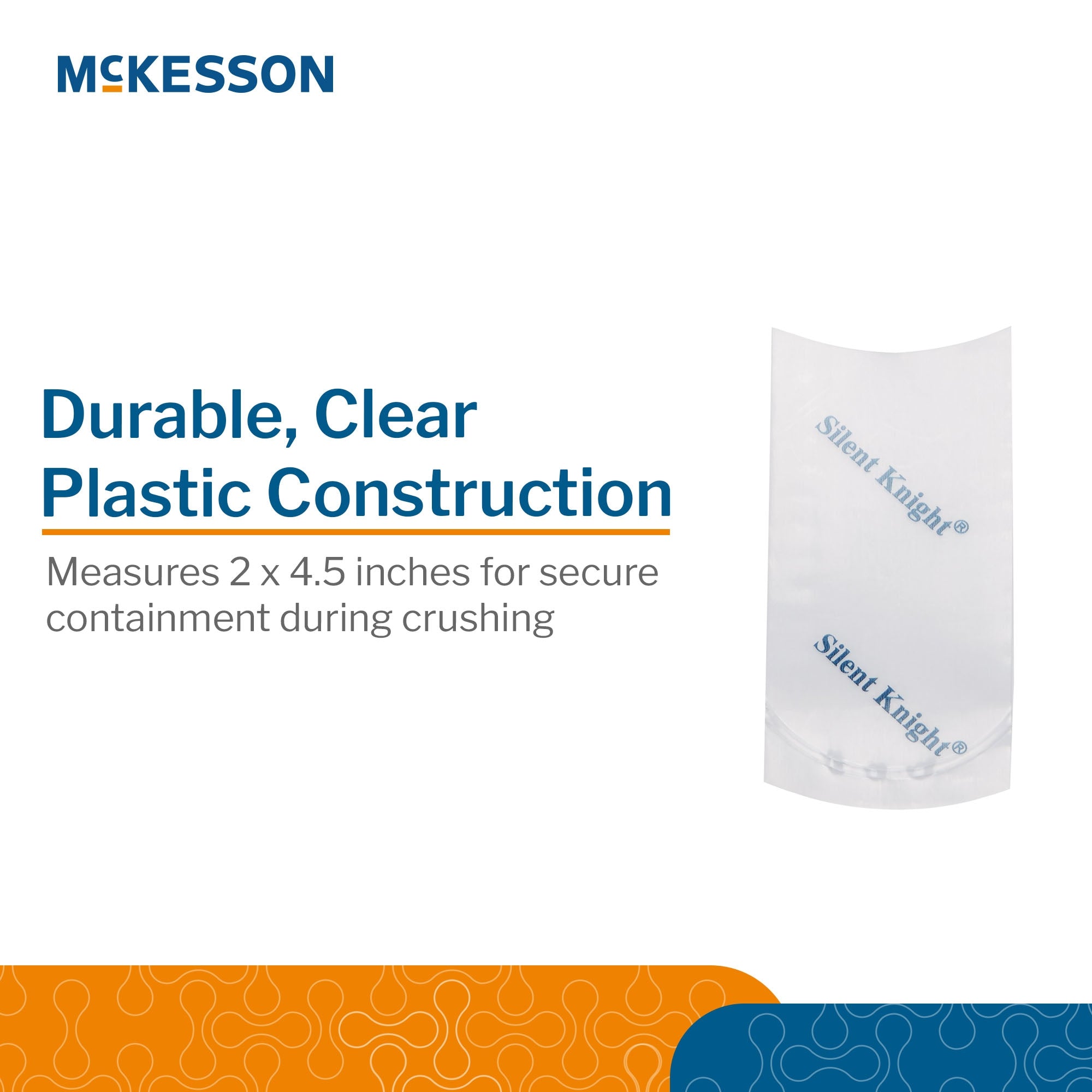Pill Crusher Pouch McKesson Silent Knight 2 X 4-1/2 Inch, Clear, Plastic,  Packaging Type- Case