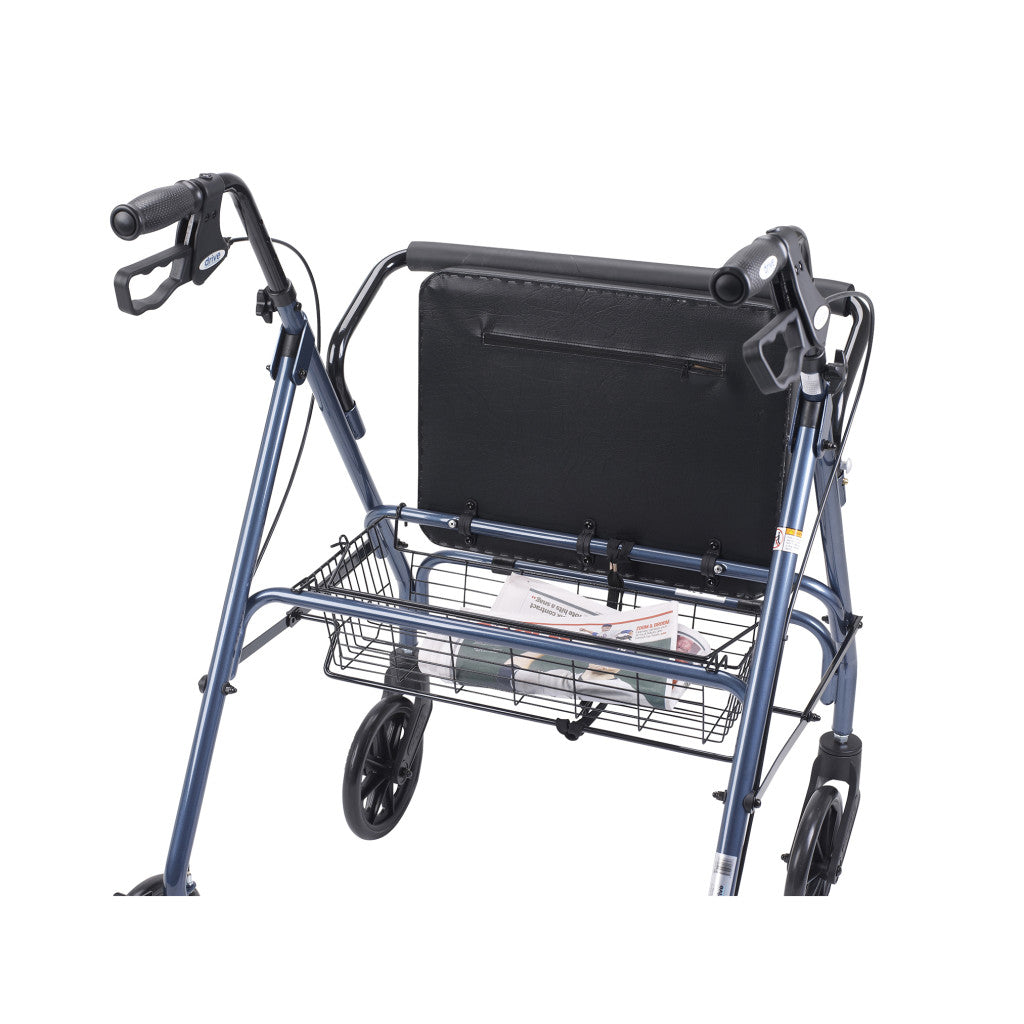 Drive Medical Rollator Oversize With Loop Bk Blue Bariatric Steel