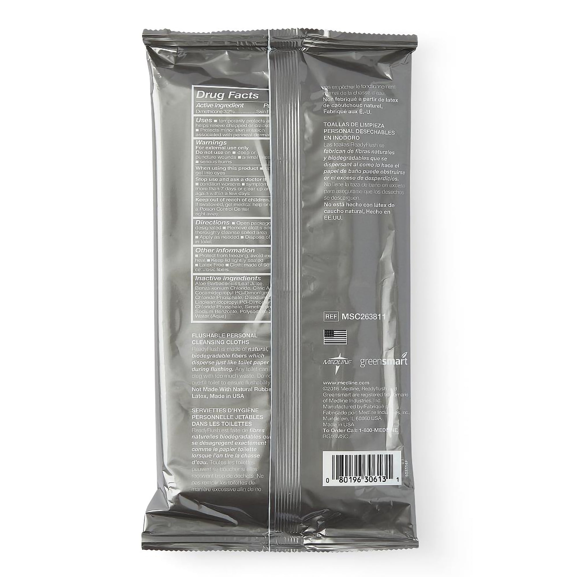 Flushable Incontinence Care Wipe ReadyFlush Protect Soft Pack Unscented 24 Count, Packaging Type- Case