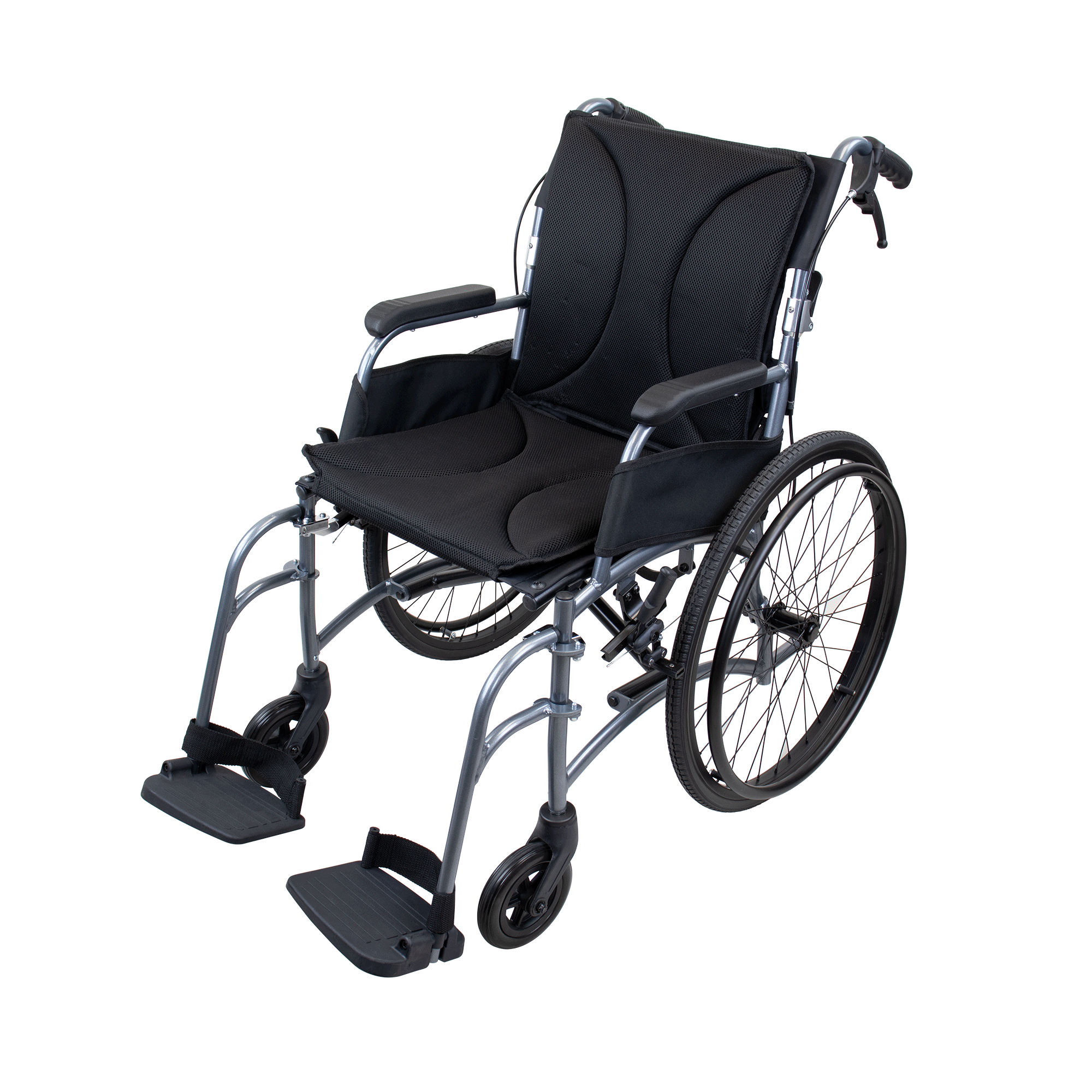 Dynarex Sleek Motion X-Light Wheelchair - Ultra-lightweight, foldable design for easy transport. Comfort features ensure a smooth ride and mobility independence.