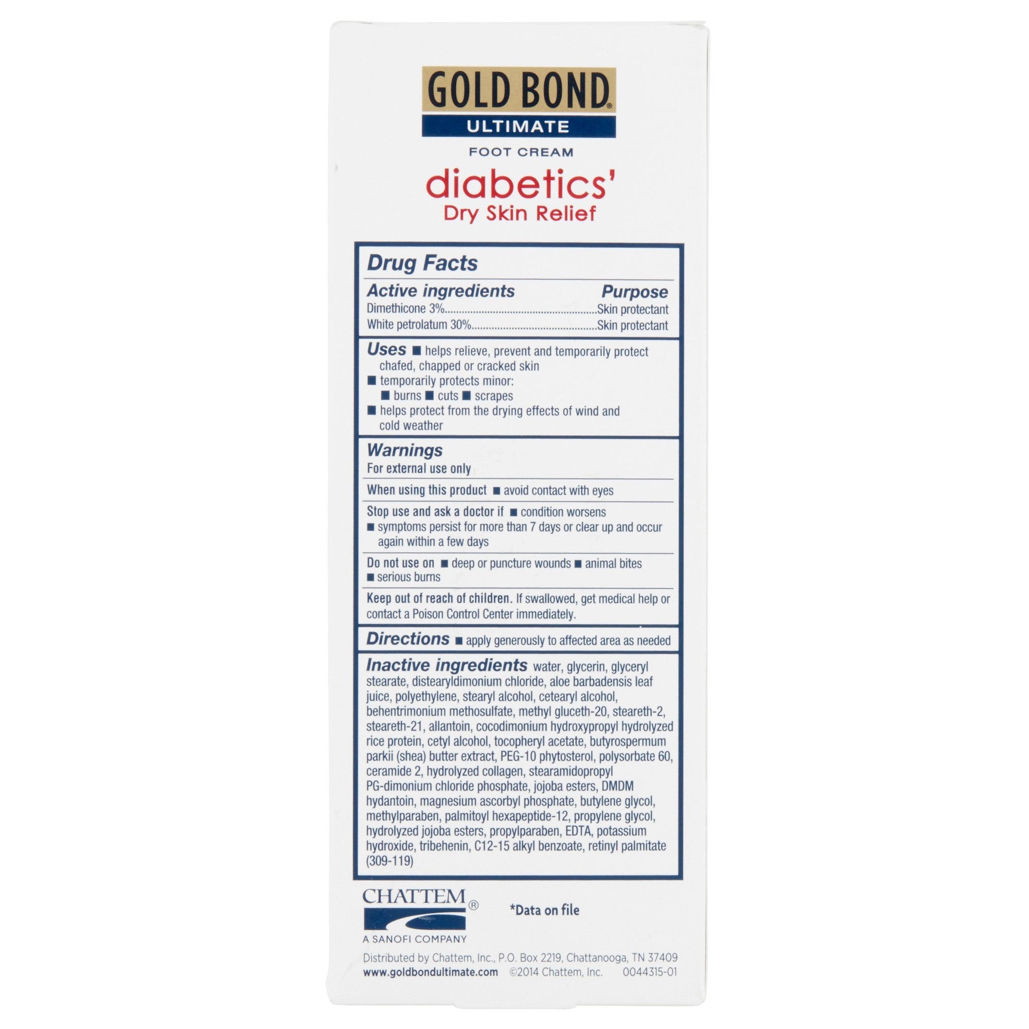 Foot Moisturizer Gold Bond Ultimate Diabetics' 3.4 oz. Tube Unscented Cream,Packaging Type- Each