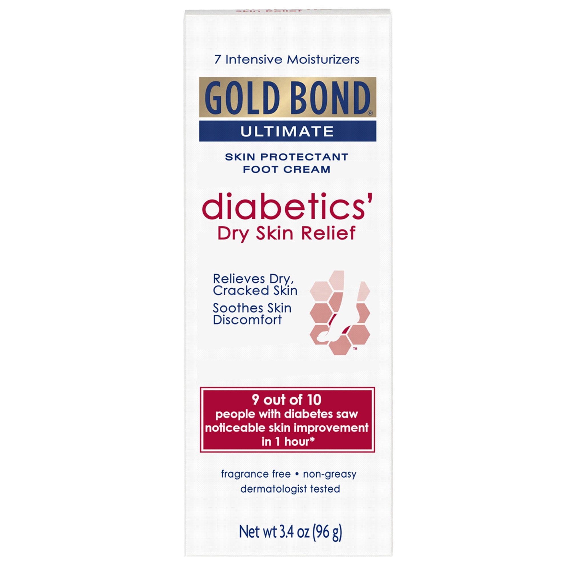 Foot Moisturizer Gold Bond Ultimate Diabetics' 3.4 oz. Tube Unscented Cream,Packaging Type- Each