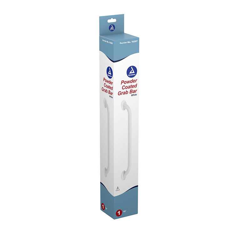 Barras de apoyo con recubrimiento en polvo Dynarex: pasamanos de seguridad duraderos y antideslizantes para uso en el baño y el hogar: mejoran la estabilidad y el apoyo para personas mayores y discapacitadas.